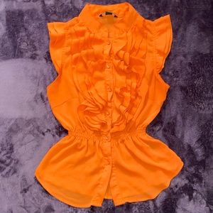 Button Down Ruffle Blouse